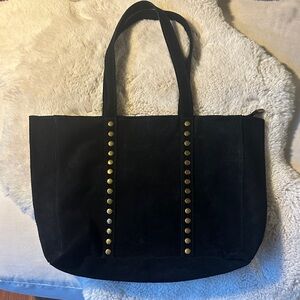 Boho Gold Studded Suede Tote Bag